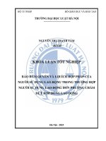 Khóa luận tốt nghiệp Luật học: Bảo đảm quyền và lợi ích hợp pháp của người sử dụng lao động trong trường hợp người sử dụng lao động đơn phương chấm dứt hợp đồng lao động