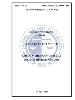 Khóa luận tốt nghiệp Luật học: Lỗi cố ý theo quy định của Bộ luật Hình sự năm 2015