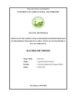 Effects of the agricultural household support program on household welfare in na phac town, ngan son district, bac kan province