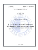 Khóa luận tốt nghiệp Luật học: Giải quyết tranh chấp lao động cá nhân theo Bộ luật Lao động 2019 và thực tiễn tại Toà án nhân dân thành phố Hoà Bình