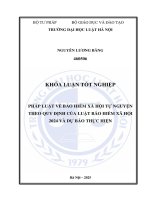 Khóa luận tốt nghiệp Luật học: Pháp luật về bảo hiểm xã hội tự nguyện theo quy định của Luật Bảo hiểm xã hội 2024 và dự báo thực hiện
