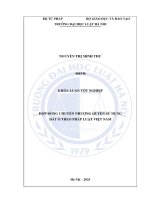 Khóa luận tốt nghiệp Luật học: Pháp luật về dấu hiệu không được bảo hộ với danh nghĩa nhãn hiệu - Thực trạng và giải pháp