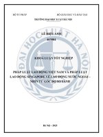 Khóa luận tốt nghiệp Luật học: Pháp luật lao động Việt Nam và pháp luật lao động Singapore về lao động nước ngoài - Nhìn từ góc độ so sánh