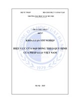 Khóa luận tốt nghiệp Luật học: Hiệu lực của hợp đồng theo quy định của pháp luật Việt Nam
