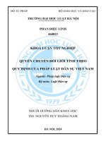 Khóa luận tốt nghiệp Luật học: Quyền chuyển đổi giới tính theo quy định của pháp luật dân sự Việt Nam