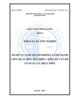 Khóa luận tốt nghiệp Luật học: Hành vi cạnh tranh không lành mạnh liên quan đến tên miền - Một số vấn đề lý luận và thực tiễn