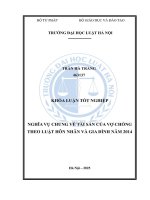 Khóa luận tốt nghiệp Luật học: Nghĩa vụ chung về tài sản của vợ chồng theo Luật Hôn nhân và gia đình năm 2014