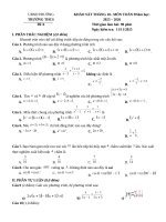 Khảo sát tháng 10 nam 25 26 toán 9 Đề a