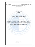Khóa luận tốt nghiệp Luật học: Pháp luật về quỹ bảo vệ nhà đầu tư chứng khoán - Kinh nghiệm quốc tế và định hướng hoàn thiện pháp luật Việt Nam