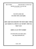 Khóa luận tốt nghiệp Luật học: Điều kiện bảo hộ đối với nhãn hiệu theo quy định của pháp luật sở hữu trí tuệ Việt Nam