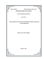 Khóa luận tốt nghiệp Luật học: Điều kiện phát sinh trách nhiệm bồi thường thiệt hại ngoài hợp đồng