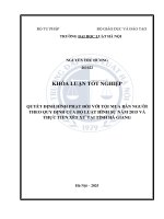 Khóa luận tốt nghiệp Luật học: Quyết định hình phạt đối với tội mua bán người theo quy định của Bộ luật Hình sự năm 2015 và thực tiễn xét xử tại tỉnh Hà Giang