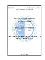 Khóa luận tốt nghiệp Luật học: Giải thích hợp đồng theo quy định của pháp luật Việt Nam
