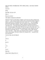 Đáp Án trắc nghiệm Đọc viết tiếng anh 2   Đại học thành Đông