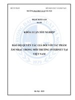 Khóa luận tốt nghiệp Luật học: Bảo hộ quyền tác giả đối với tác phẩm âm nhạc trong môi trường Internet tại Việt Nam