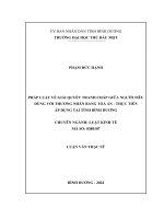 Luận văn pháp luật về giải quyết tranh chấp giữa người tiêu dùng với thương nhân bằng tòa Án   thực tiễn Áp dụng tại tỉnh bình dương