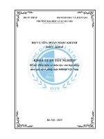 Khóa luận tốt nghiệp Luật học: Điều kiện có hiệu lực của hợp đồng theo quy định pháp luật dân sự Việt Nam