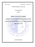 Khóa luận tốt nghiệp Luật học: Nghiên cứu so sánh pháp luật chuyển đổi giới tính ở một số quốc gia và kinh nghiệm cho Việt Nam