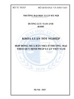 Khóa luận tốt nghiệp Luật học: Hợp đồng mua bán nhà ở thương mại theo quy định pháp luật Việt Nam