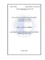 Khóa luận tốt nghiệp Luật học: Giao dịch dân sự vô hiệu do giả tạo theo pháp luật Việt Nam