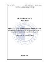 Khóa luận tốt nghiệp Luật học: Pháp luật về quyền đơn phương chấm dứt hợp đồng lao động của người sử dụng lao động và thực tiễn thực hiện tại tỉnh Hoà Bình