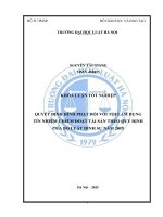 Khóa luận tốt nghiệp Luật học: Quyết định hình phạt đối với tội lạm dụng tín nhiệm chiếm đoạt tài sản theo quy định của Bộ luật Hình sự năm 2015