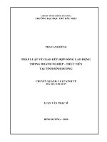 Luận văn pháp luật về giao kết hợp Đồng lao Động trong doanh nghiệp   thực tiễn tại tỉnh bình dương