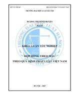Khóa luận tốt nghiệp Luật học: Hợp đồng theo mẫu theo quy định pháp luật Việt Nam