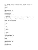 Đáp Án trắc nghiệm nghe nói 2 tiếng anh   Đại học thành Đông