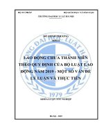 Khóa luận tốt nghiệp Luật học: Lao động chưa thành niên theo quy định của Bộ luật Lao động năm 2019 - Một số vấn đề lý luận và thực tiễn