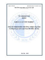 Khóa luận tốt nghiệp Luật học: Trách nhiệm bồi thường thiệt hại do vi phạm quyền lợi người tiêu dùng