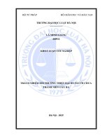 Khóa luận tốt nghiệp Luật học: Trách nhiệm bồi thường thiệt hại do người chưa thành niên gây ra