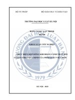 Khóa luận tốt nghiệp Luật học: Thực hiện hợp đồng khi hoàn cảnh thay đổi cơ bản theo quy định của pháp luật Việt Nam