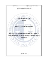 Khóa luận tốt nghiệp Luật học: Thế chấp tài sản để bảo đảm thực hiện nghĩa vụ trong hợp đồng tín dụng theo quy định pháp luật Việt Nam