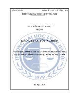 Khóa luận tốt nghiệp Luật học: Tội phạm trong lĩnh vực công nghệ thông tin, mạng viễn thông theo Luật Hình sự Việt Nam