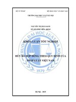 Khóa luận tốt nghiệp Luật học: Huỷ bỏ hợp đồng theo quy định của pháp luật Việt Nam