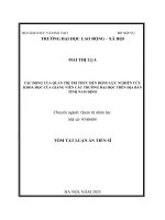 Tóm tắt luận Án tác Động của quản trị tri thức Đến Động lực nghiên cứu khoa học của giảng viên các trường Đại học trên Địa bàn tỉnh nam Định