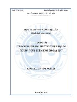 Khóa luận tốt nghiệp Luật học: Trách nhiệm bồi thường thiệt hại do nguồn nguy hiểm cao độ gây ra