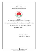 Đề Án cải tiến quy trình vệ sinh răng miệng bằng bàn chải Đánh răng trẻ em và Ống hút nước bọt giảm nguy cơ viêm phổi thở máy tại khoa hstc
