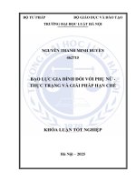 Khóa luận tốt nghiệp Luật học: Bạo lực gia đình đối với phụ nữ - Thực trạng và giải pháp hạn chế