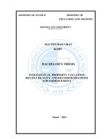 Khóa luận tốt nghiệp: Intellectual property valuation recent reality and recommendations for improvement