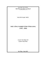 Thủ công nghiệp tỉnh vĩnh long (1992 – 2020)