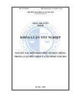 Khóa luận tốt nghiệp Luật học: Nguyên tắc hôn nhân một vợ một chồng trong Luật Hôn nhân và gia đình năm 2014