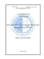 Khóa luận tốt nghiệp Luật học: Hoàn thiện pháp luật về thuế tiêu thụ đặc biệt đối với xe ô tô tại Việt Nam