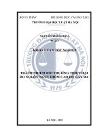 Khóa luận tốt nghiệp Luật học: Trách nhiệm bồi thường thiệt hại do nguồn nguy hiểm cao độ gây ra