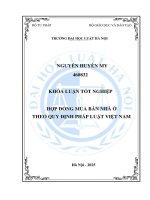 Khóa luận tốt nghiệp Luật học: Hợp đồng mua bán nhà ở theo quy định pháp luật Việt Nam