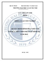 Khóa luận tốt nghiệp Luật học: Quyết định hình phạt đối với tội rửa tiền theo Bộ luật Hình sự năm 2015