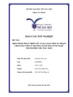 Biện pháp phát triển kỹ năng giao tiếp sư phạm cho giáo viên Ở trường mầm non tuổi ngọc thành phố thủ dầu một