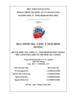 Đề tài khu vực châu Á – thái bình dương trong bối cảnh thay Đổi về tập hợp lực lượng