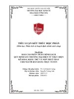 Báo cáo phân tích chính sách quy Định sàn thương mại Điện tử thực hiện kê khai, khấu trừ và nộp thuế thay cho người bán hàng trực tuyến